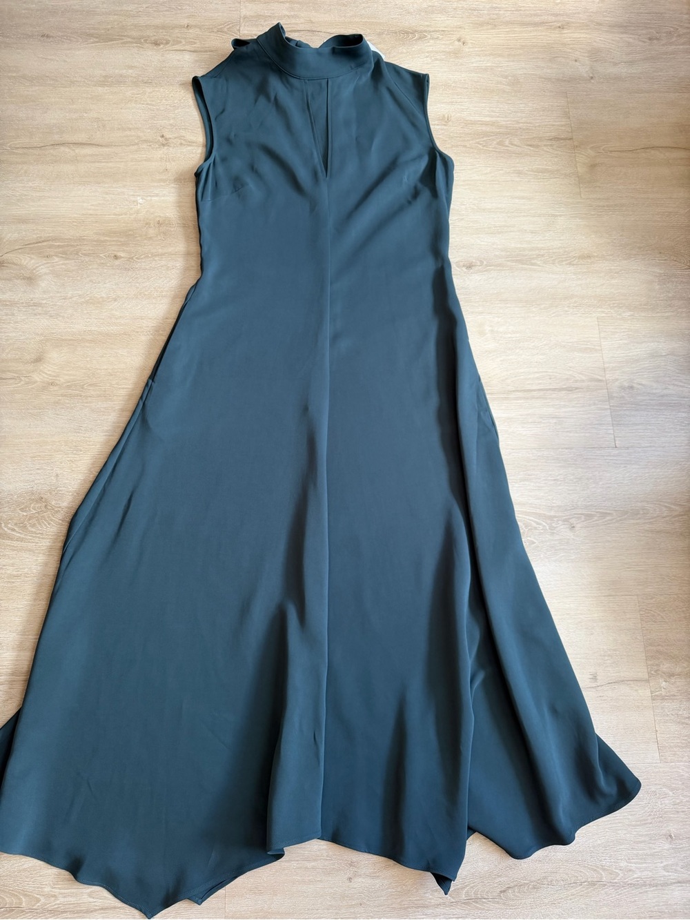 Reiss Deep Teal Mock-Neck Midi Dress - Picture 3 of 12